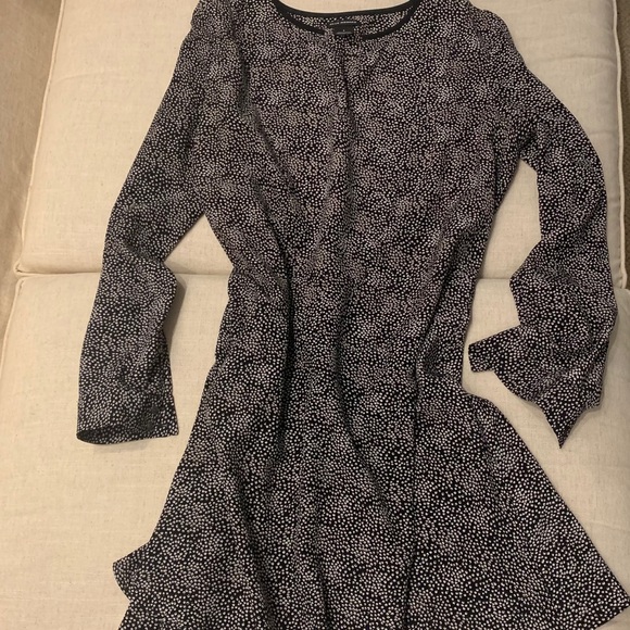 Club Monaco black and cream dots silk V neck Dress with  pockets - Picture 14 of 14